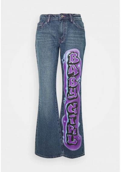 Jaded London LOW RISE BABY GIRL GRAFFITI PRINT - Jeansy Bootcut
