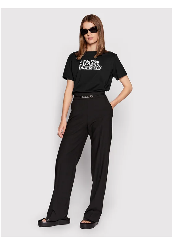 KARL LAGERFELD T-Shirt KL22WTS02 Czarny Regular Fit
