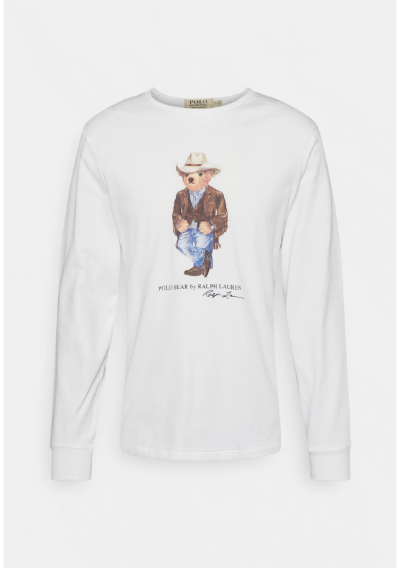 Polo Ralph Lauren CUSTOM SLIM FIT POLO BEAR T-SHIRT - T-shirt z nadrukiem