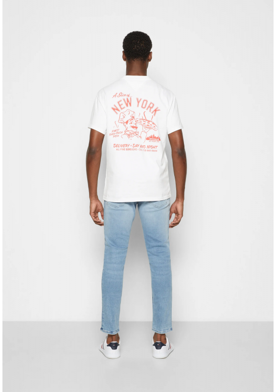 Tommy Jeans BEST PIZZA TEE - T-shirt z nadrukiem