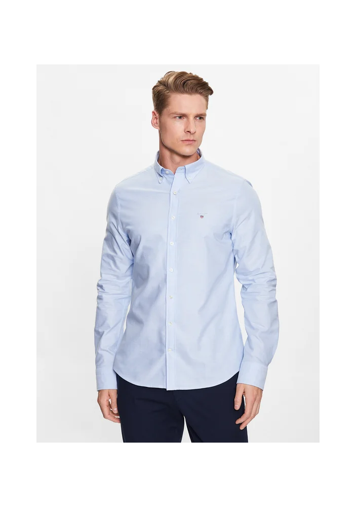 GANT Koszula Oxford 3046002 Niebieski Slim Fit