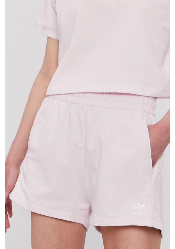 adidas Originals Szorty H56440 damskie kolor różowy gładkie high waist