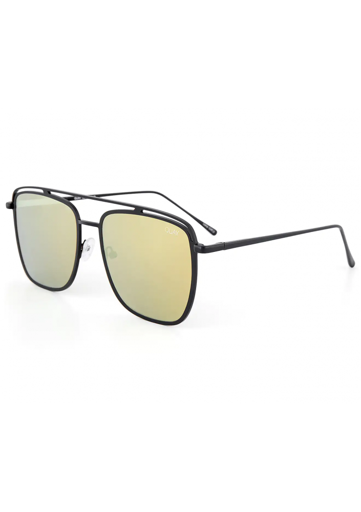 QUAY AUSTRALIA Mr Black Sunglasses - Black/Gold