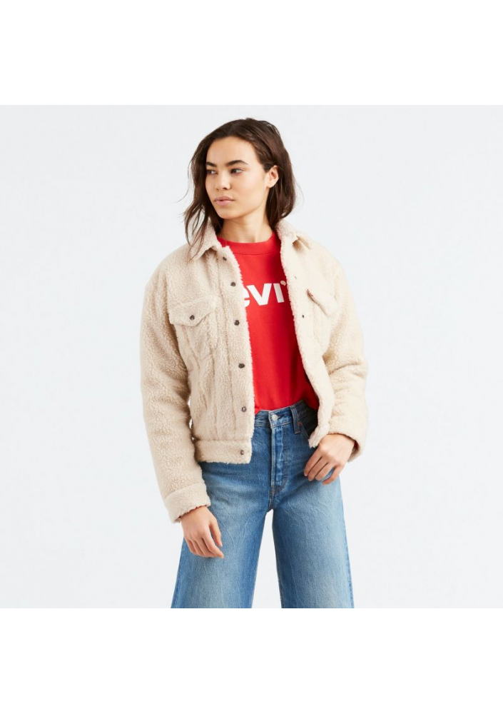Levi's All Over Sherpa Trucker Cloud Cream