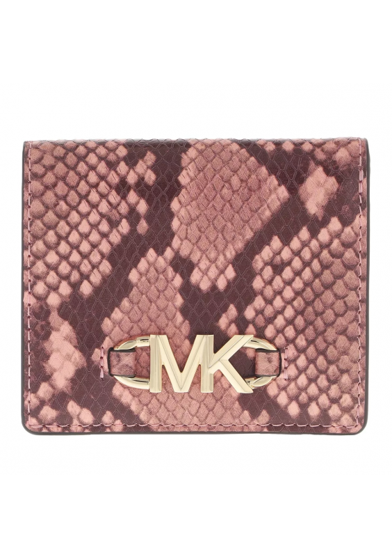 MICHAEL KORS Izzy Sm Id Billfold Shell Różowy Portfel z dwiema kieszeniami