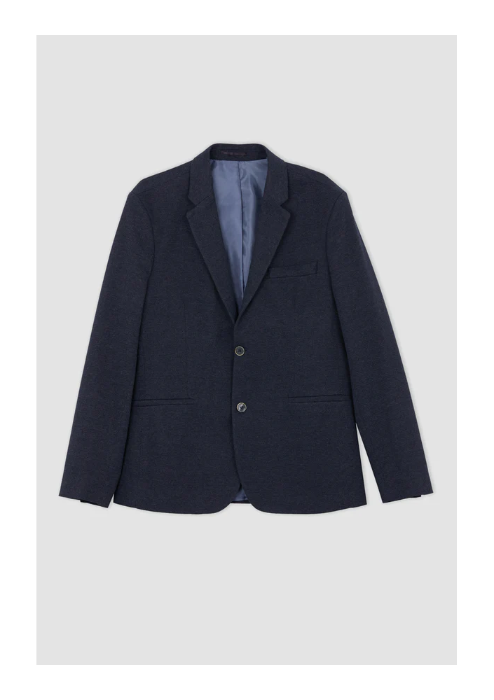 DeFacto Marynarka Slim Fit - Granatowa