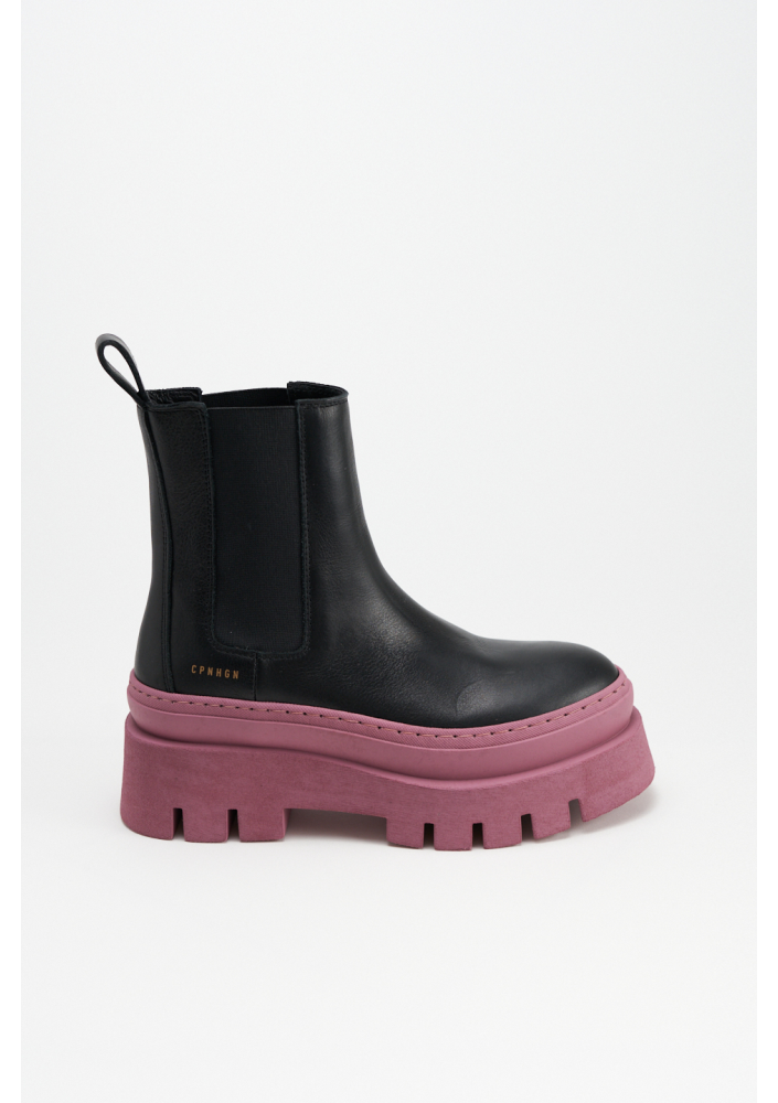 COPENHAGEN buty vitello czarny/fuksja