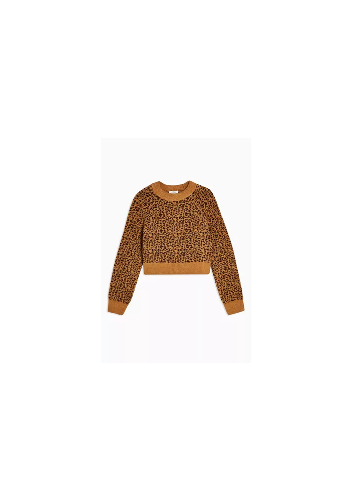 TOPSHOP krótki sweter z motywem zwierzęcym