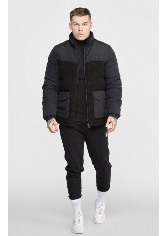 Sik Silk Męska Czarna Kurtka Bubble