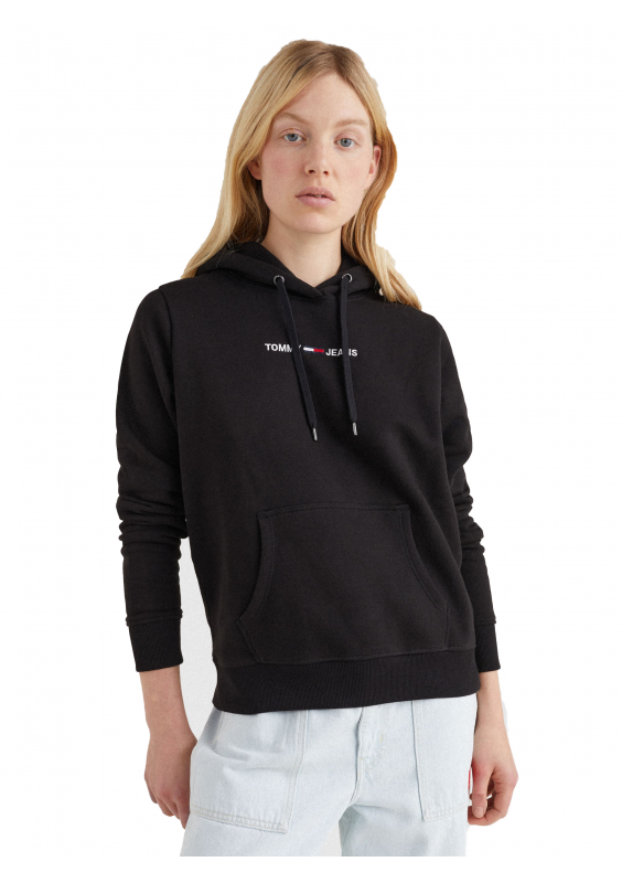 TOMMY HILFIGER OCIEPLANA BLUZA DAMSKA TJW LINEAR LOGO HOODIE BLACK