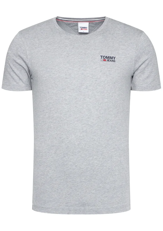 Tommy Jeans T-Shirt Corp Logo C Neck DM0DM09588 Szary Regular Fit