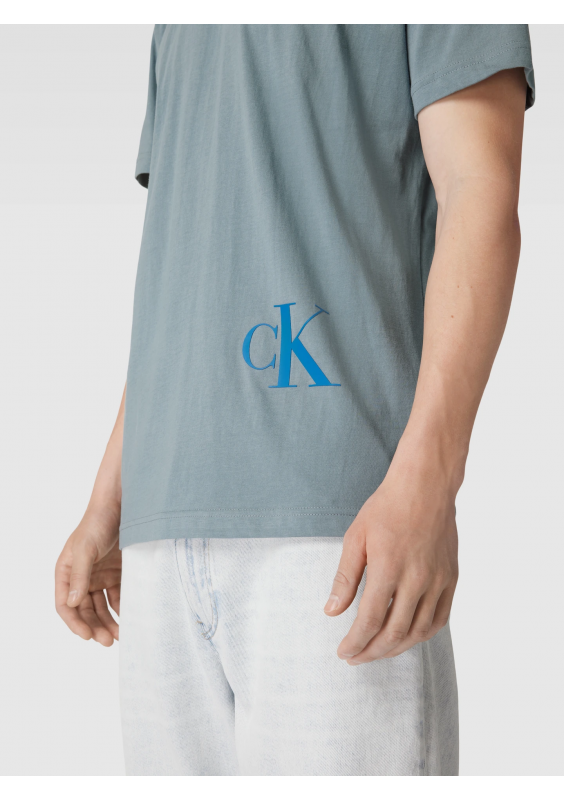 Calvin Klein Jeans T-shirt z nadrukiem z logo - jasnoszary