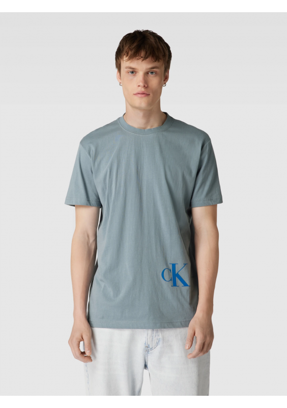 Calvin Klein Jeans T-shirt z nadrukiem z logo - jasnoszary