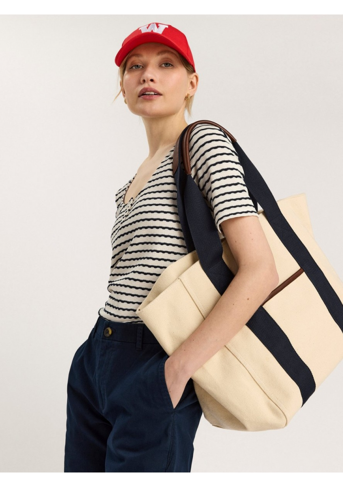 LINDEX Top w paski z krótkim rękawem