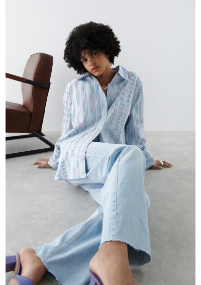 GINA TRICOT oversize&#039;owa koszula popelinowa