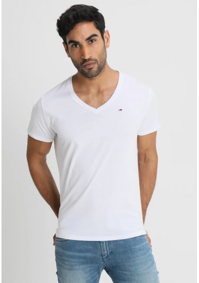 Tommy Jeans T-Shirt DM0DM04410 biały Regular Fit