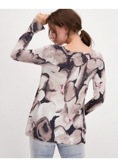 Monari Top z cienkiej dzianiny z długim rękawem