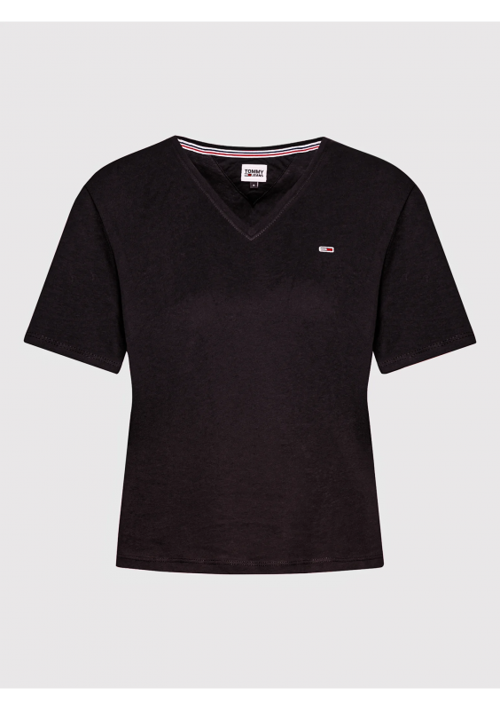 Tommy Jeans T-Shirt Czarny Slim Fit