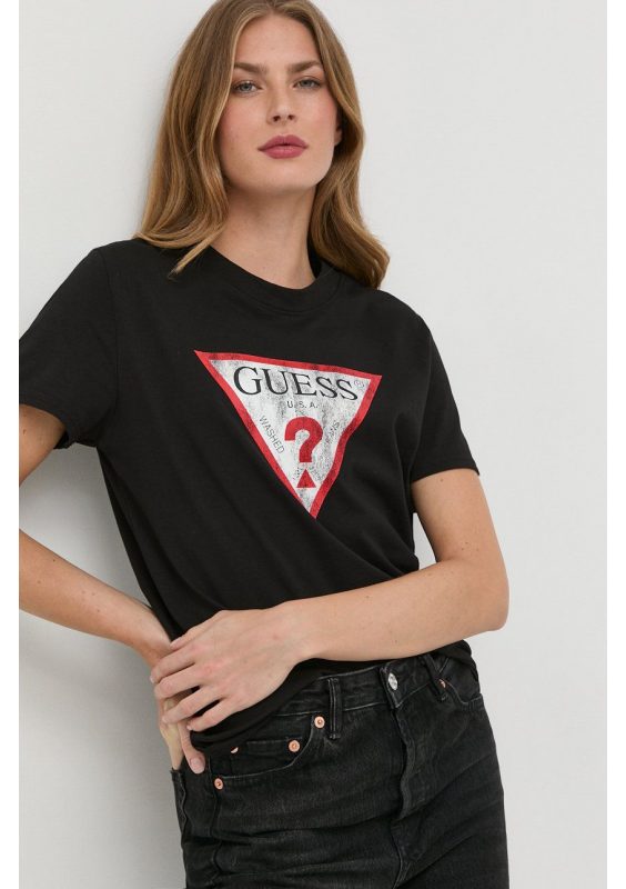 Guess t-shirt bawełniany czarny