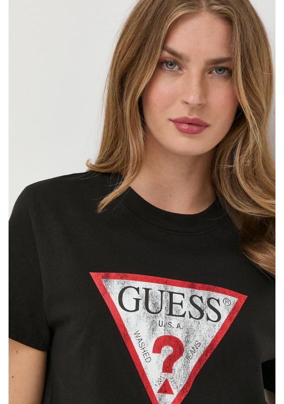 Guess t-shirt bawełniany czarny