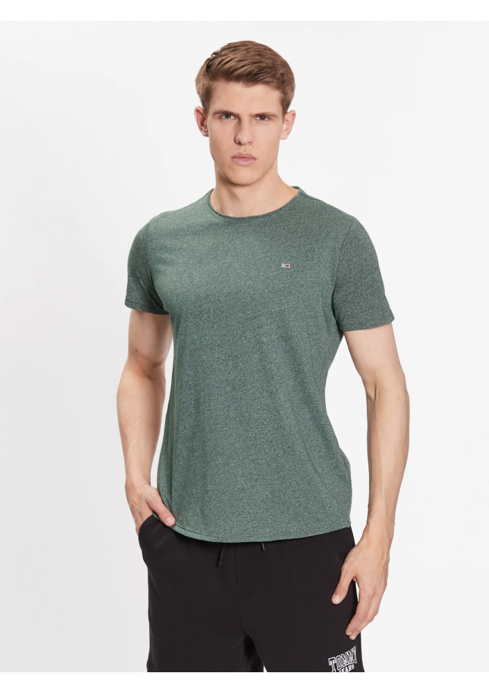 Tommy Jeans T-Shirt Jaspe DM0DM09586 Zielony Slim Fit