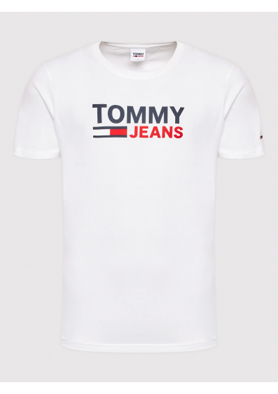 Tommy Jeans T-Shirt Corp Logo DM0DM15379 Niebieski Regular Fit