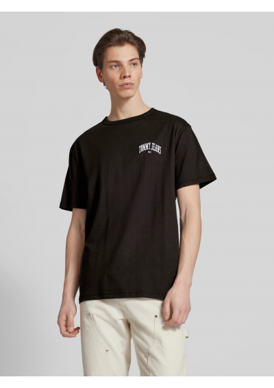 Tommy Jeans T-shirt z haftowanym logo - czarny
