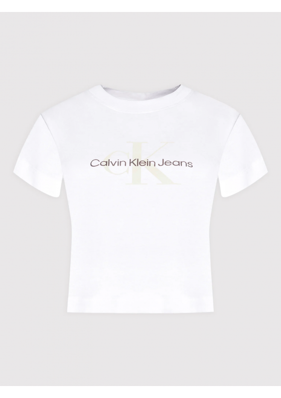 Calvin Klein Jeans T-Shirt J20J218852 Biały Slim Fit