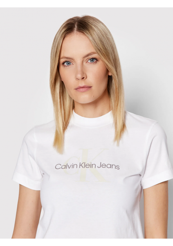 Calvin Klein Jeans T-Shirt J20J218852 Biały Slim Fit