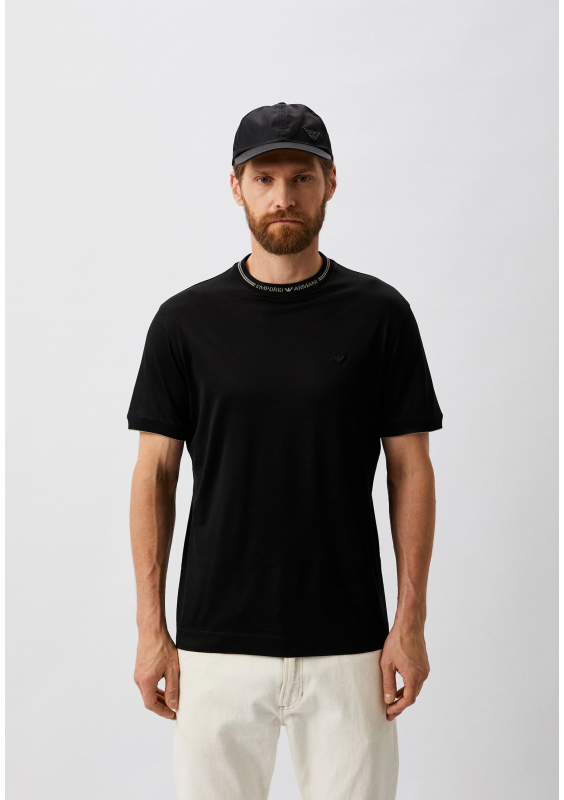 EMPORIO ARMANI CZARNY T-SHIRT Z LOGO