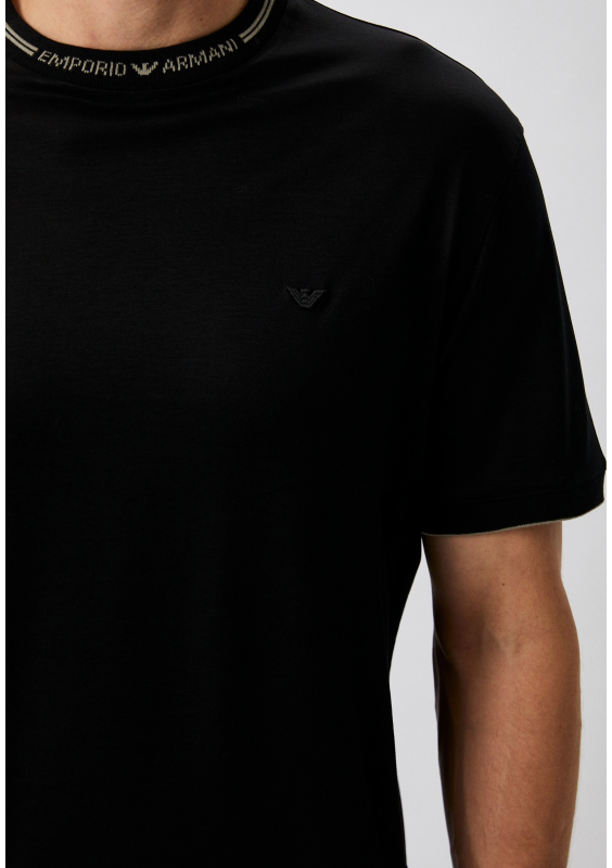 EMPORIO ARMANI CZARNY T-SHIRT Z LOGO