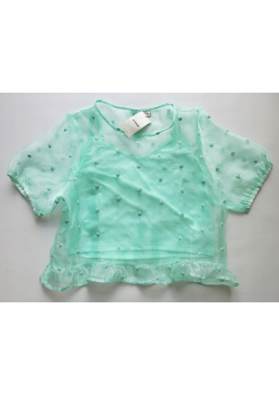 PIMKIE bluzka top z organzy