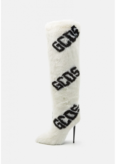 GCDS FUR LOGO BOOTS - Botki na obcasie