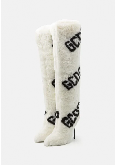 GCDS FUR LOGO BOOTS - Botki na obcasie