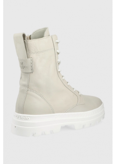 Marc O&#039;Polo workery skórzane Jessy damskie kolor beżowy na płaskim obcasie