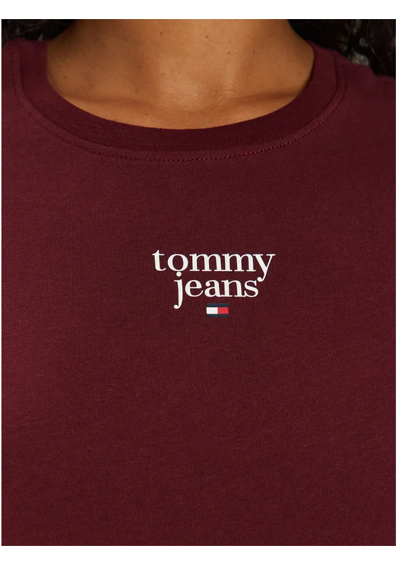 Tommy Jeans T-Shirt Tjw Slim Essential Logo DW0DW18800 Bordowy Slim Fit