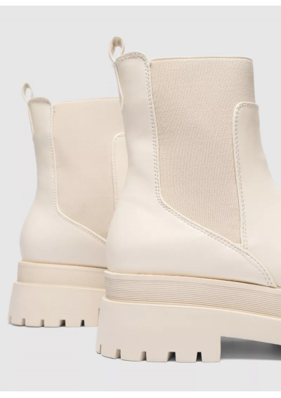 DeeZee Beżowe botki na platformie Honey