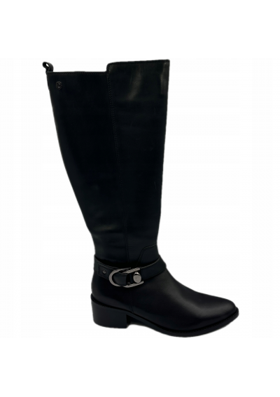 Carmela skórzane kozaki czarne