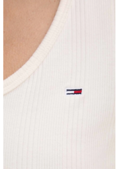 Tommy Jeans t-shirt damski kolor beżowy DW0DW18426
