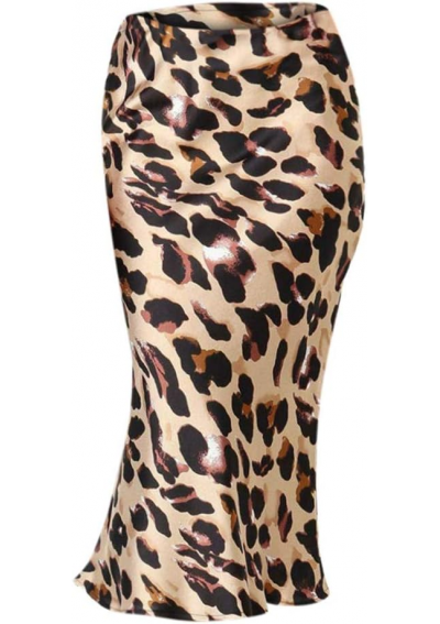 Urban Touch Spódnica midi Satin Leopard Print