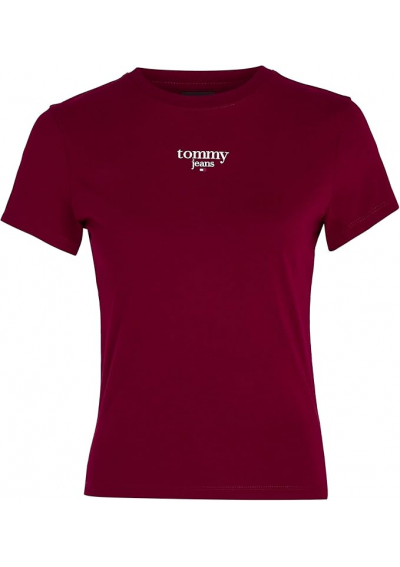Tommy Jeans T-Shirt Tjw Slim Essential Logo DW0DW18800 Bordowy Slim Fit
