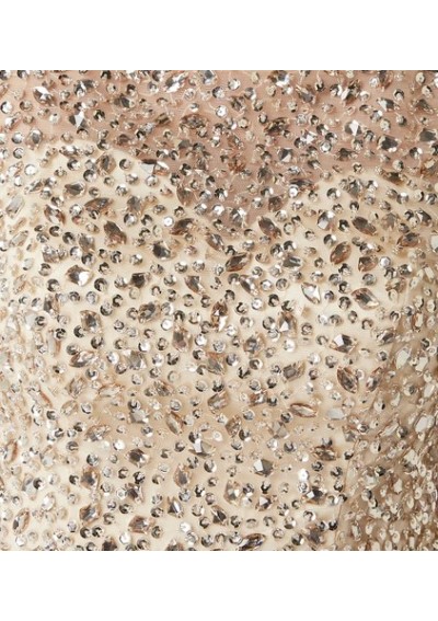 Mascara Sukienka wieczorowa obszyta ozdobnymi kamieniami - piaskowy