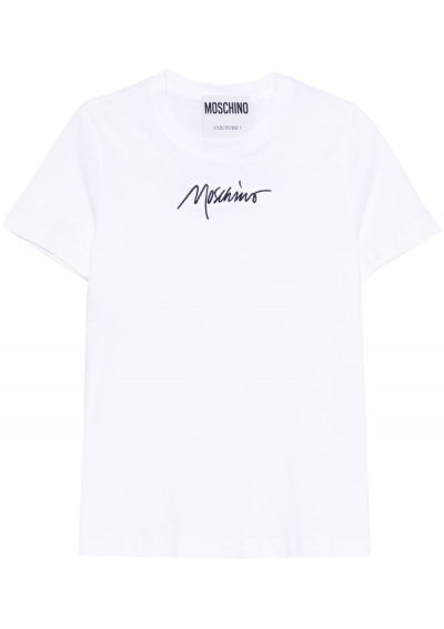 Moschino koszulka z haftowanym logo