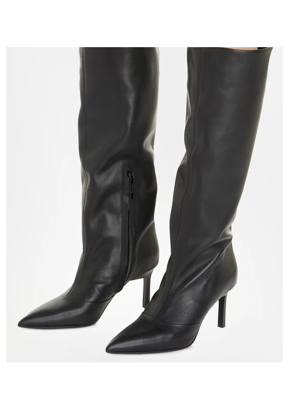 Calvin Klein Kozaki Geo Stiletto Knee Boot 70 HW0HW01691 Czarny