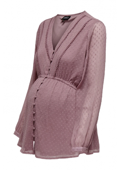 ONLY półprzezroczysta bluzka ciążowa OLMBETTINA stary róż