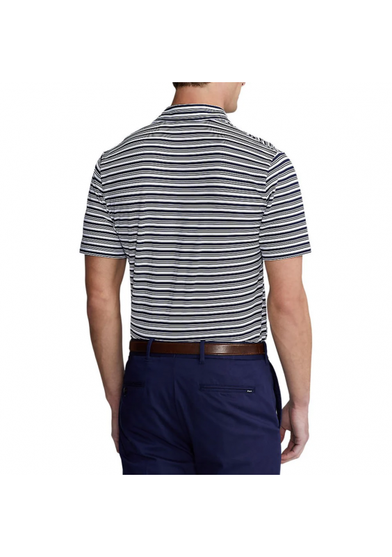 Ralph Lauren Koszulka Polo Golf Tour Pique Stripe - French Navy/White