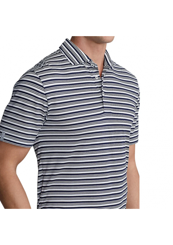 Ralph Lauren Koszulka Polo Golf Tour Pique Stripe - French Navy/White