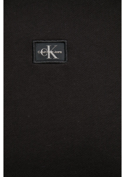 Calvin Klein Jeans bluza bawełniana damska kolor czarny z kapturem z aplikacją J20J225085