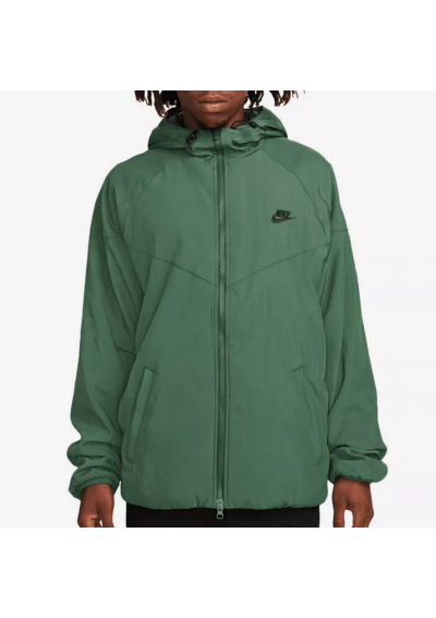Nike – Zielona zimowa kurtka wiatrówka z tkaniny