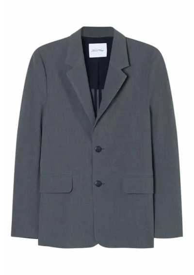 American Vintage KRÓTKA PROSTA MARYNARKA CENDRE CHINE